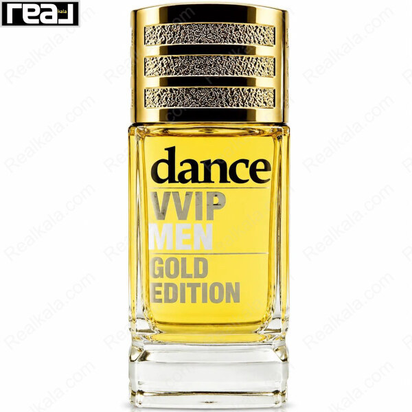 ادکلن جانوین دنس VIP گلد مردانه با شیشه شفاف و مایع طلایی