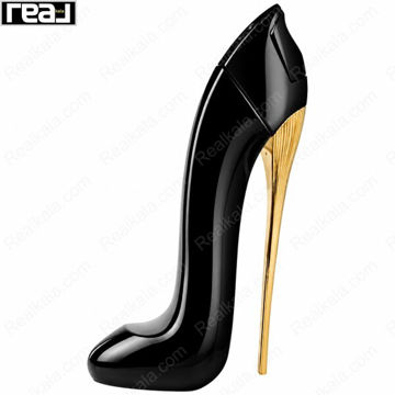 ادکلن جانوین گودنس زنانه با شیشه کفش پاشنه‌بلند مشکی و پاشنه طلایی