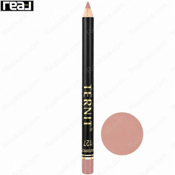 مداد لب ترنیت شماره 127 با رنگ نود صورتی بژ و سواچ طبیعی