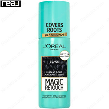 اسپری کانسیلر ریشه مو لورال Magic Retouch رنگ Black با پوشش فوری