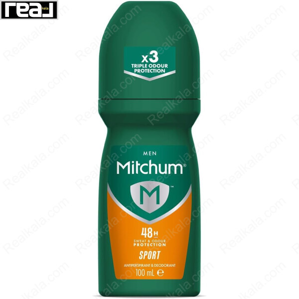 رول ضد تعریق مردانه میچام مدل Sport با طراحی سبز و نارنجی و حجم 100ml