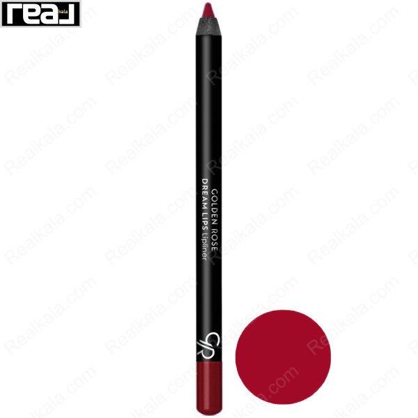 مداد لب گلدن رز سری Dream Lips شماره 528 با بدنه مشکی و مغزی رنگ قرمز شرابی