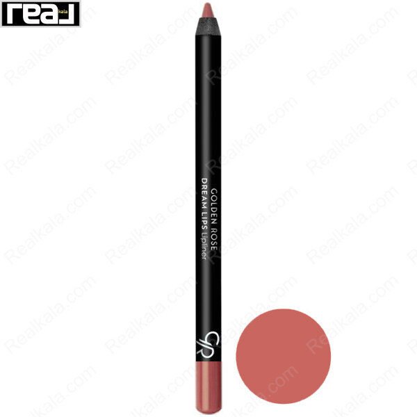 مداد لب گلدن رز سری Dream Lips شماره 534 با بدنه مشکی و مغزی مرجانی هلویی عمیق