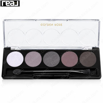 پالت سایه چشم 5 عددی گلدن رز شید 111 Misty Matte با ترکیب رنگ‌های بنفش، یاسی و دودی در نمای باز