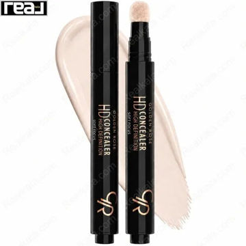 نمایش اپلیکاتور اسفنجی و بسته‌بندی کانسیلر اچ‌دی گلدن رز شماره 01