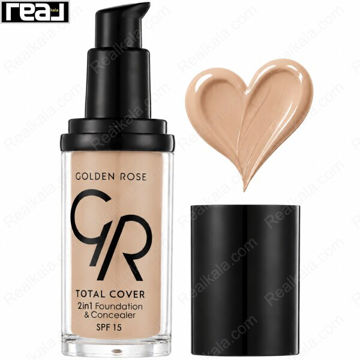 بطری کرم پودر و کانسیلر توتال کاور گلدن رز شماره 04 با رنگ بژ