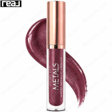 رژ لب مایع مات متالیک گلدن رز شماره 58 Plum آلویی شرابی