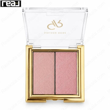 رژگونه دوتایی آیکونیک گلدن رز شماره 04 سافت پینک با دو شید صورتی ملایم و کالباسی
